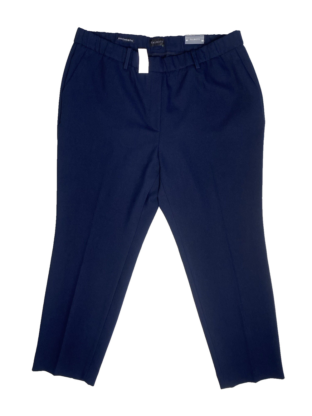 Talbots Cambridge Pants Womens 16W NEW Navy Blue Career Work Office Straight Leg